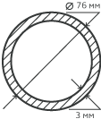 Труба нержавеющая 76х3 мм.  06ХН28МДТ бесшовная, круглая, матовая